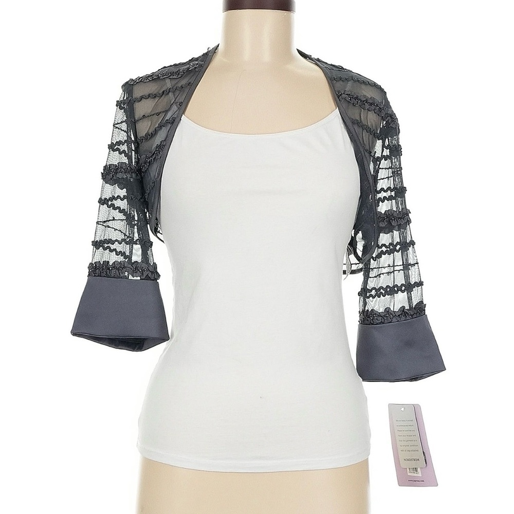 NWT JS Collections Gray Sheer Bolero